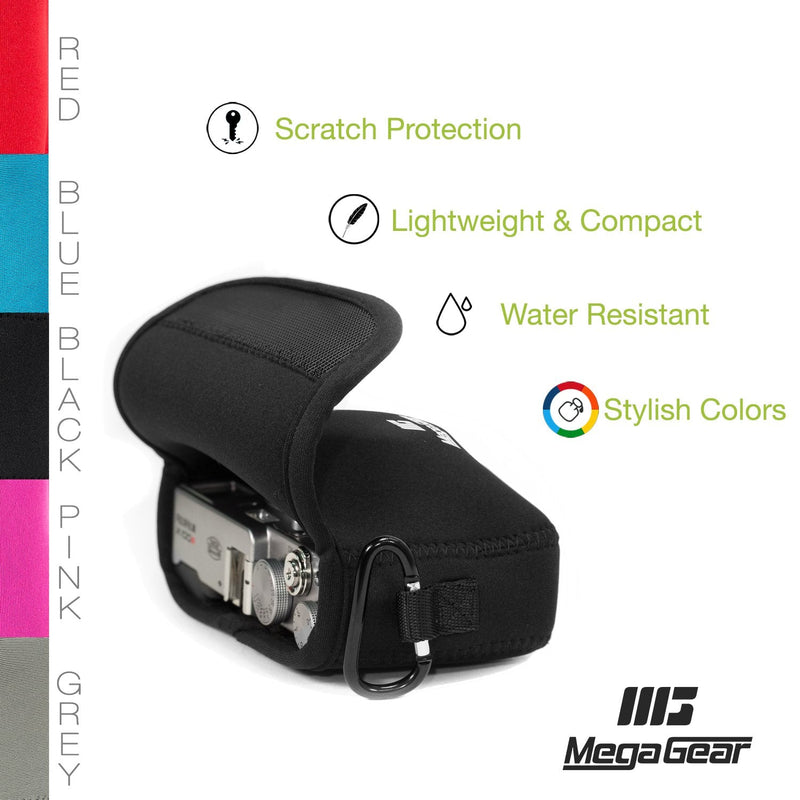 MegaGear Fujifilm X100F, X100T, X100S Ultra Light Neoprene Camera Case, with Carabiner - Black - MG1094