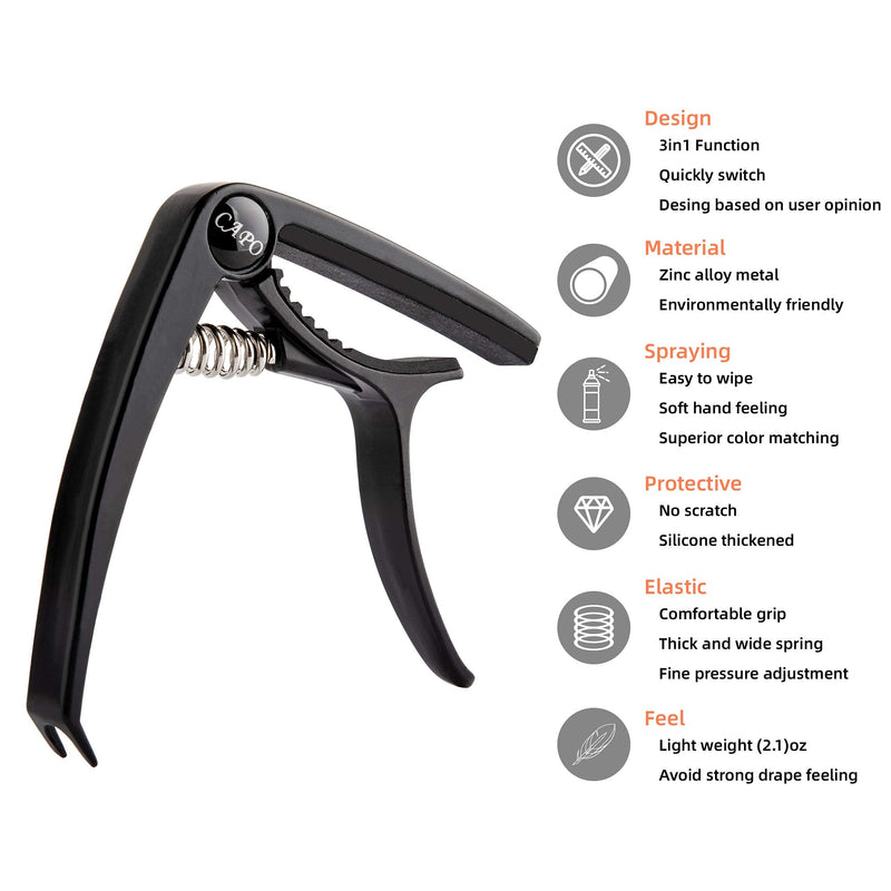 Guitars Capo。Zinc Metal Capo for Acoustic and Classical Guitar，Ukulele，Mandolin，Banjo， Electric Guitars Accessories