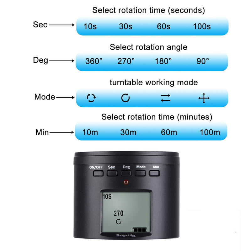 [AUSTRALIA] - Suptig Tripod Mount Camera Tripod Mount Electric 360 Degree Tripod Head Compatible for Gopro Hero 10 Hero 9 Hero 8 Hero 7 Hero 6 Hero 5 Hero 4 Gopro Max DJI osmo and iPhone Samrtphone Digital Cam 