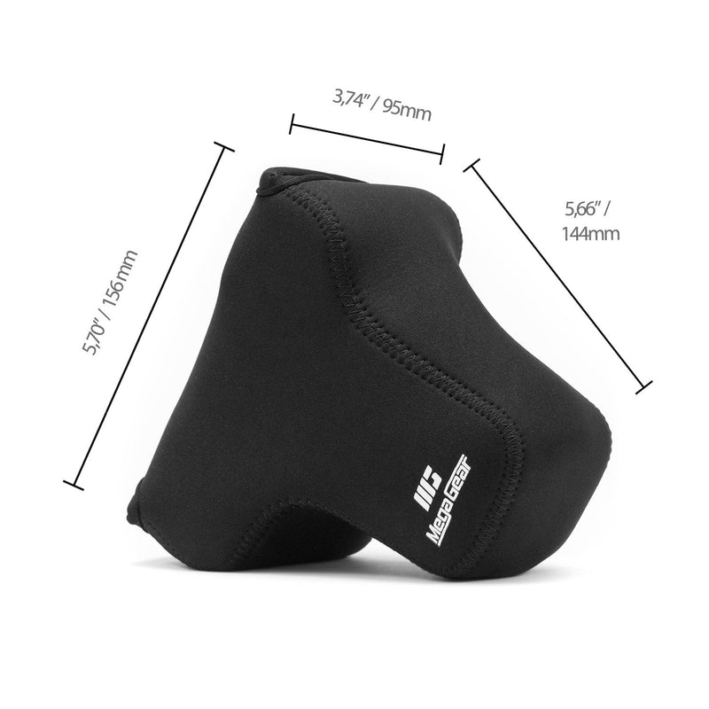 MegaGear Ultra Light Neoprene Camera Case Compatible with Fujifilm X-T3, X-T2 (XF23mm - XF56mm & 18-55mm Lens) Black