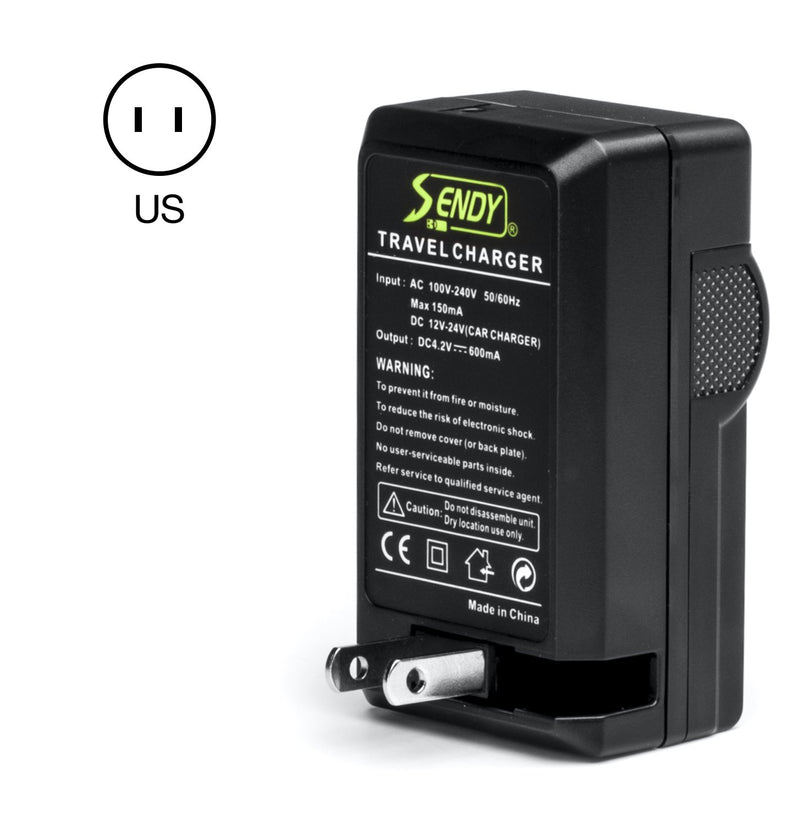 Sendy Battery (2-Pack) and Charger features a foldable US and European plug and UK plug for GoPro HD HERO3, HERO3+ and GoPro AHDBT-201, AHDBT-301, AHDBT-302