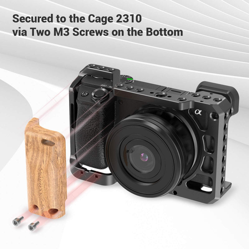 SMALLRIG Wooden Handle Handgrip for Sony A6400 Cage – APS2318