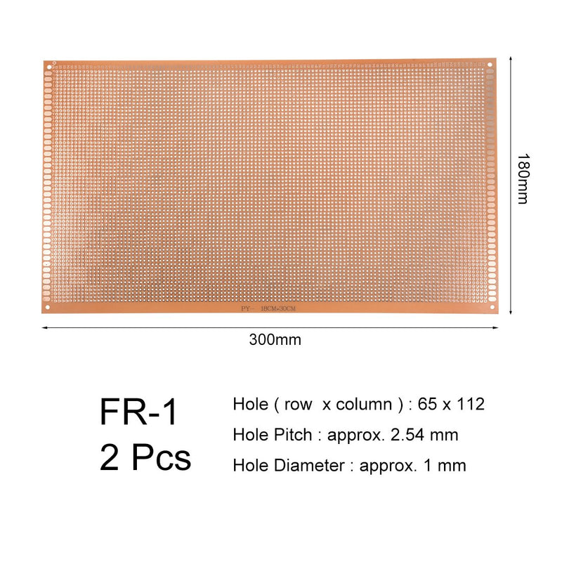 uxcell 18x30cm Single Sided Universal Paper Printed Circuit Board for DIY Soldering Brown 2pcs