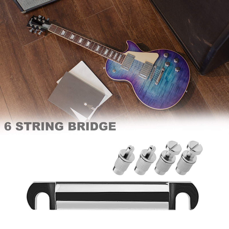 Silver Electric Guitar Tune-o-Matic Tailpiece & Bridge Set With Studs Mounting Accessories Fit For Epiphone Les Paul Replacement Parts Silver