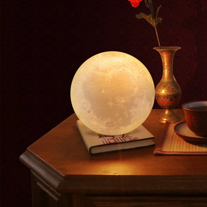 Gahaya 5.9"/15cm Moon Lamp, 3D Printed Light, Touch Control, Stepless Dimmable, Warm White (3000K) and Cool White (6000K), PLA Material, USB Recharge 5.9" 3 Colors