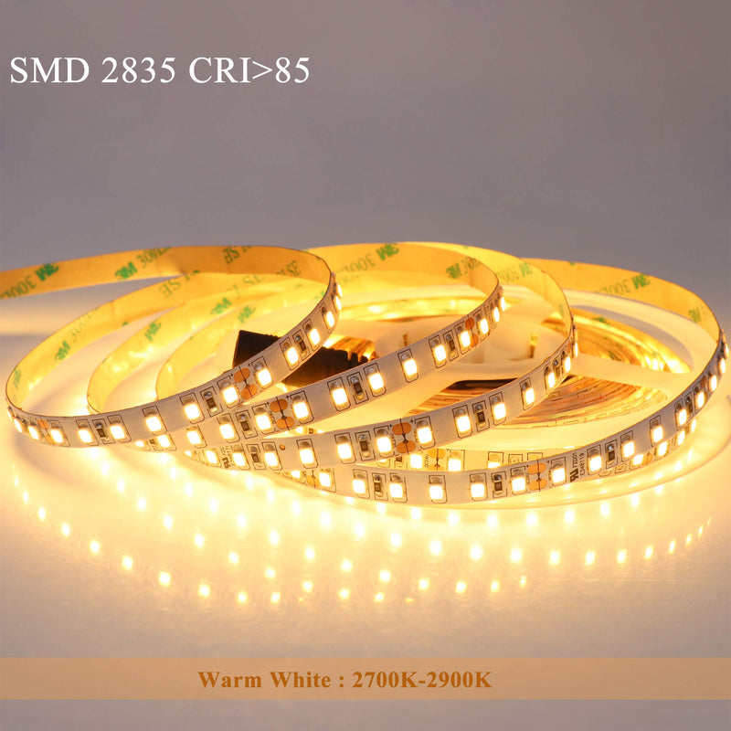 [AUSTRALIA] - LEDENET Dimmable LED Light Strip, SMD 2835 600 LEDs, Super Bright 16.4ft/5m 24V LED Ribbon, Non-Waterproof, 2700K-2900K Warm White LED Tape 