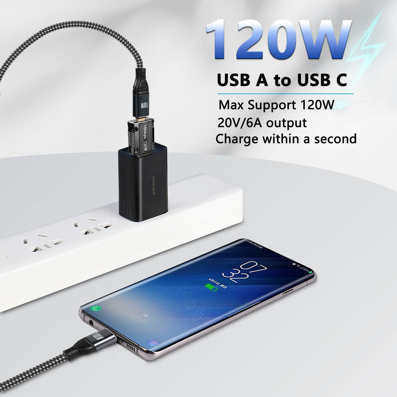 GELRHONR USB C to USB Adapter, USB 3.0 A Male to USB C Female Connector Support 120W Super Fast Charging 10Gbps Data Sync,Zinc Alloy Type C Converter for Laptop, PC, Power Bank
