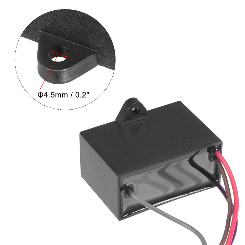 uxcell Ceiling Fan Capacitor CBB61 3.5/4/2.5uF 350V AC 4 Wires Metallized Polypropylene Film Capacitor 58x40x28mm for Electric Fan Pump Motor Generator