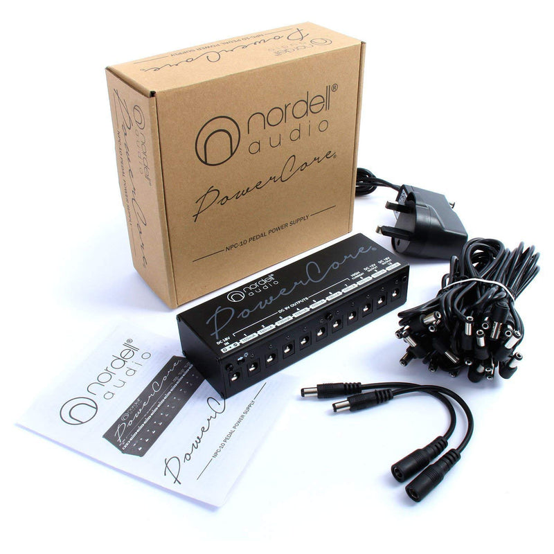 The Original Premium 'Nordell Audio' Isolated 10 Output Power Supply Unit for Guitar Effects/Pedal Boards (9/12/18v)