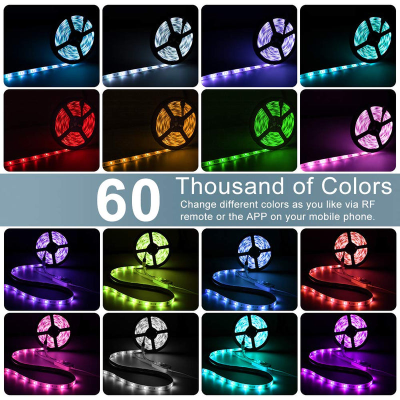 [AUSTRALIA] - AKEPO Flat Flexible LED Rope Light Strip Lights -【RGB 32.8ft/10m】, Bluetooth App Control Multicolored 12V, Dimmable Waterproof Rope Light with 44 Key Remote Controller for Bar Home Decoration 