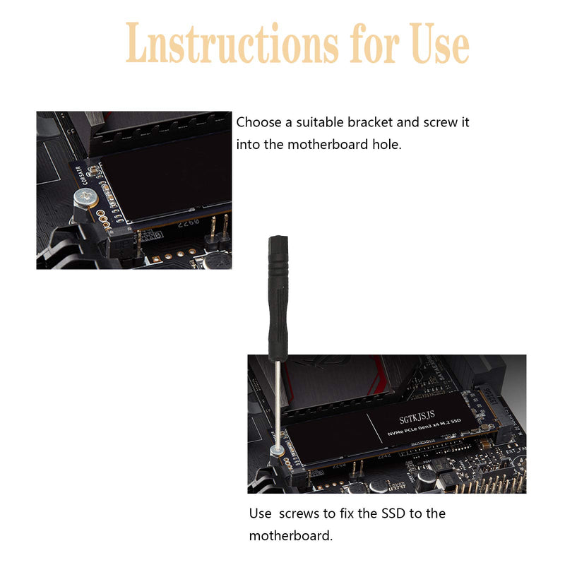 SGTKJSJS m.2 Screws,PCIe NVMe M.2 2280 SSD Hard Disk Mounting Screws Kit