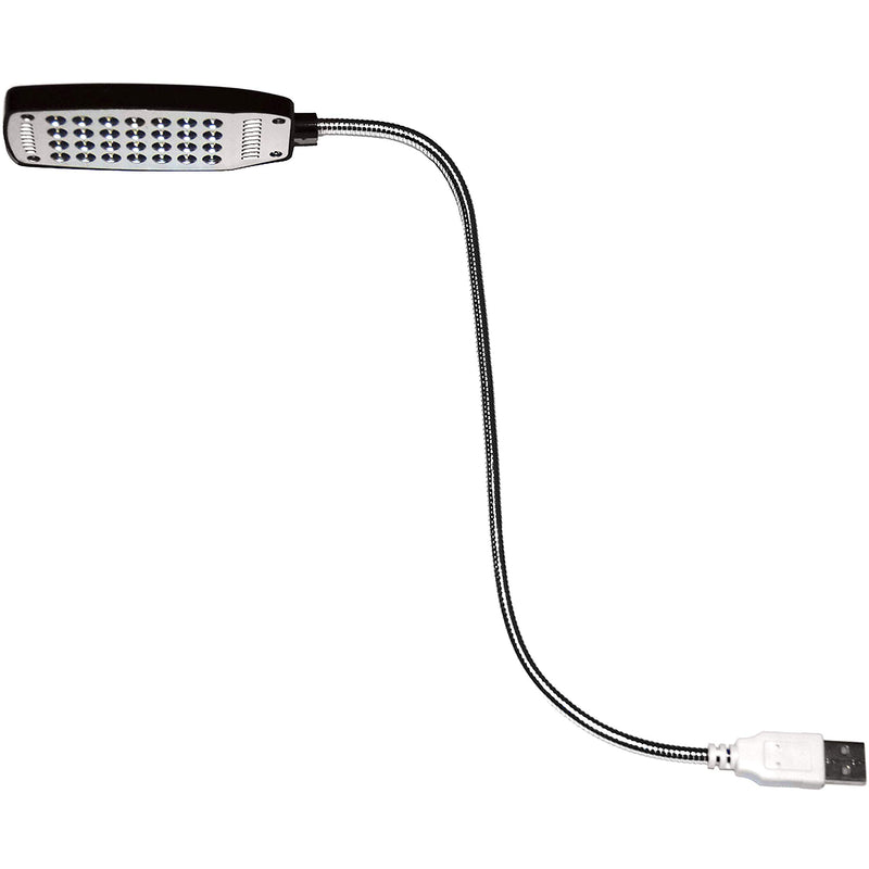 i2 Gear USB Reading Lamp with 28 Bright LED Lights and Flexible Gooseneck for Laptop, Desktop, PC and MAC Computer Keyboard + On / Off Switch (Black)