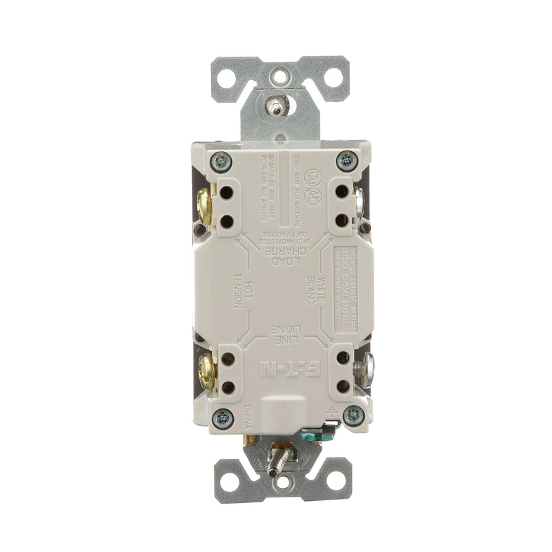 EATON Wiring GFCI Self-Test 15A -125V Duplex Receptacle with Standard Size Wallplate, Brown