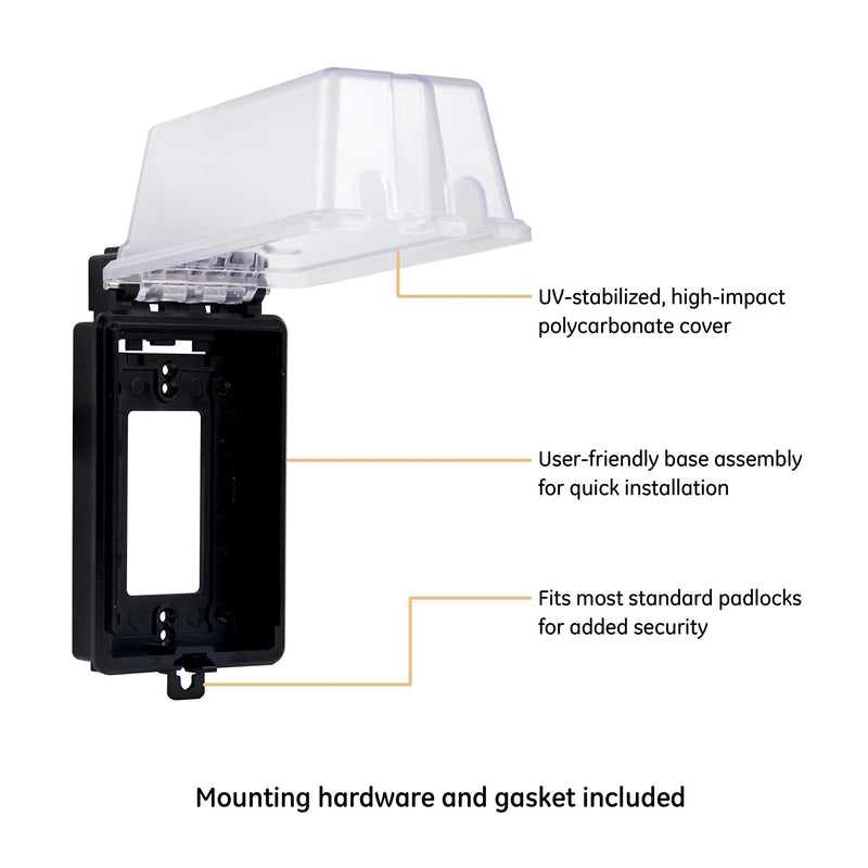 UltraPro, Black, Outdoor Electrical Outlet Cover, Single Gang, Weatherproof Enclosure, Rated for Wet Locations, 49204 1 Pack