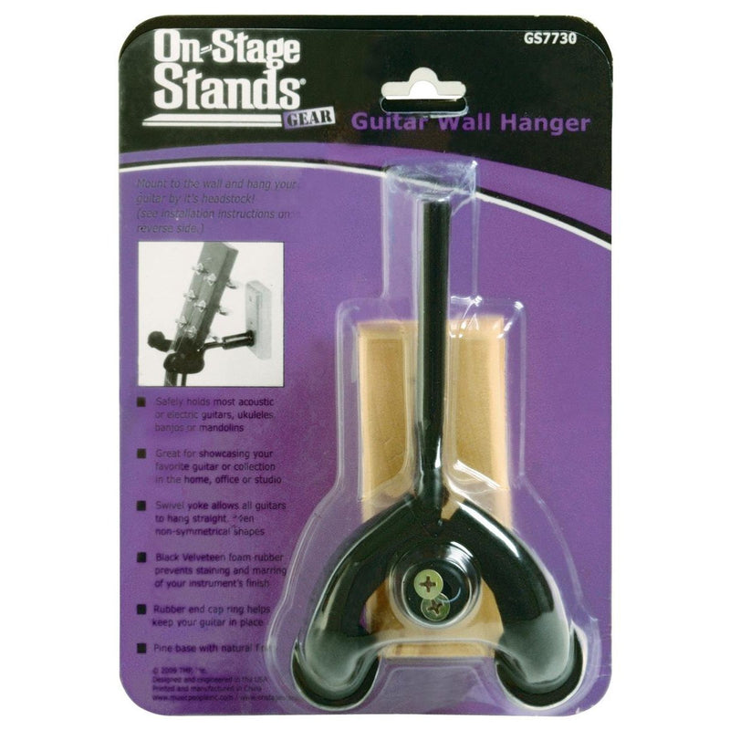 On-Stage GS7730 Wooden Wall Guitar Hanger GS7730 Wall Hanger