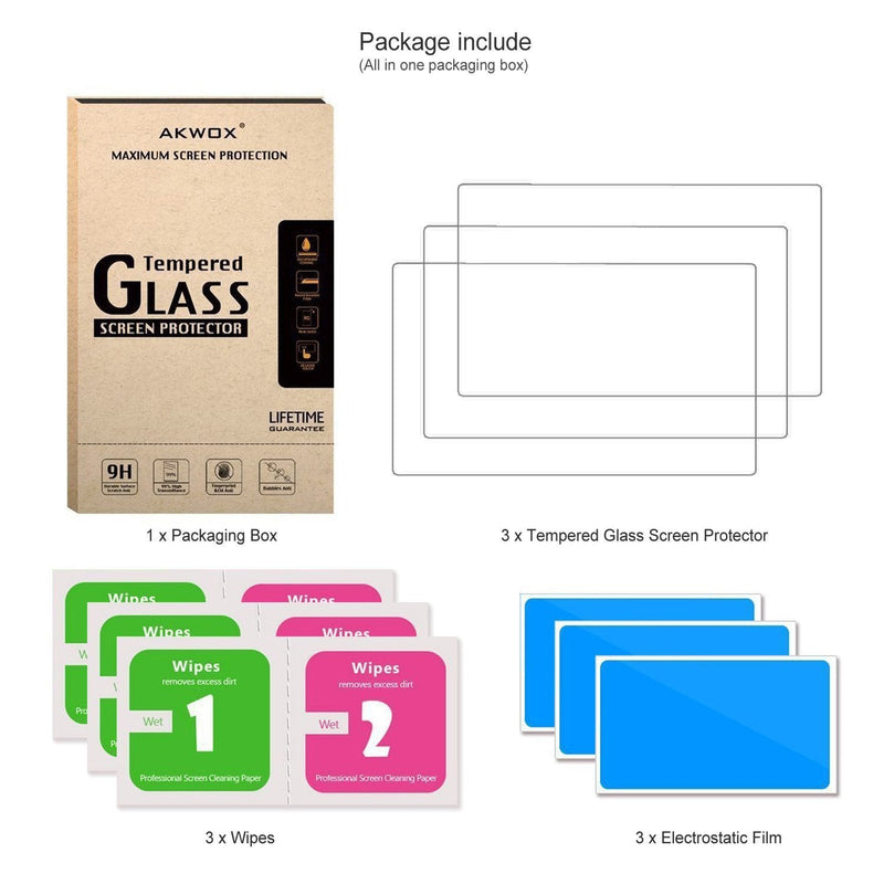 (Pack of 3) Compatible Canon Eos M50 M6D M100 LCD Screen Protector, AKWOX 9H Hardness 0.33mm Camera Tempered Glass Film for Canon EOS M100, EOS M6, M50, PowerShot G9 X Mark II, G7 X Mark II, G5 X, G9