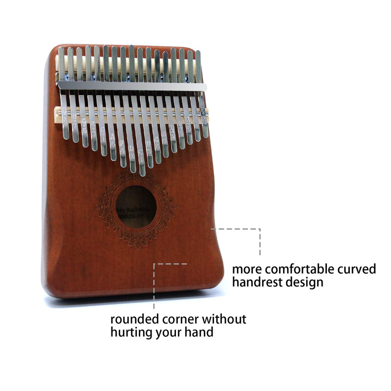 Auroal Kalimba Thumb Piano, Kalimba 17 Key, thumb piano 17 key, Gift for Kids Adult Beginners Professional (Brown) Brown