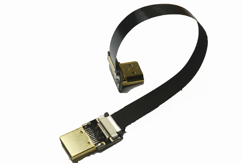 Black FFC FPV HDMI Cable Standard HDMI Male to Standard HDMI Male 90 Degree for RED blackmagic BMCC Sony FS7 Canon C300 (15CM) 15CM A1-A2-BLACK-5.85"
