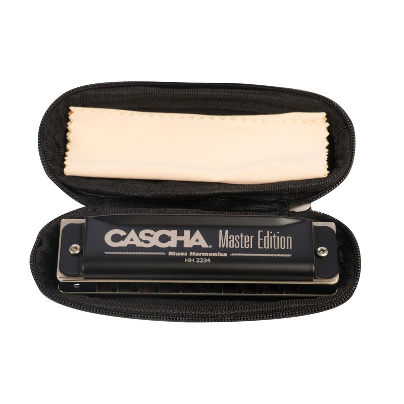 CASCHA Master Edition Blues Harmonica, high-quality harmonica in E-major with soft case and care cloth, blues organ