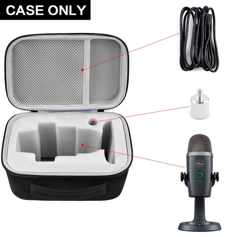 [AUSTRALIA] - Microphone Case Compatible with Blue Yeti Nano Premium USB Mic, Carrying Storage Holder Fits for Cables and Other Accessories(Box Only) 