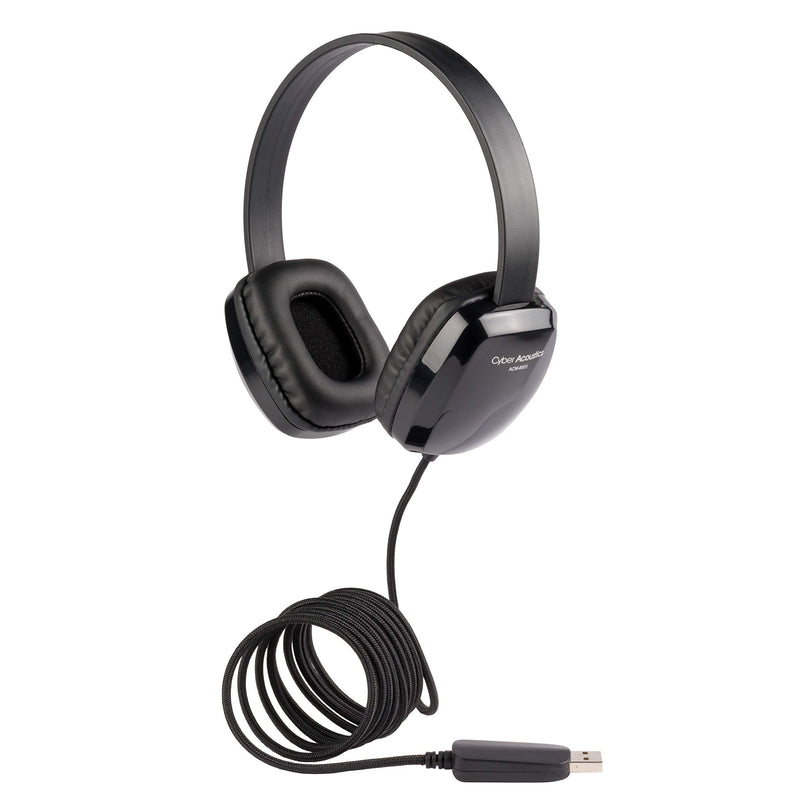 Cyber Acoustics USB Stereo Headphones for PCs and Other USB Devices in The Office, Classroom or Home (ACM-6005) 1 Unit