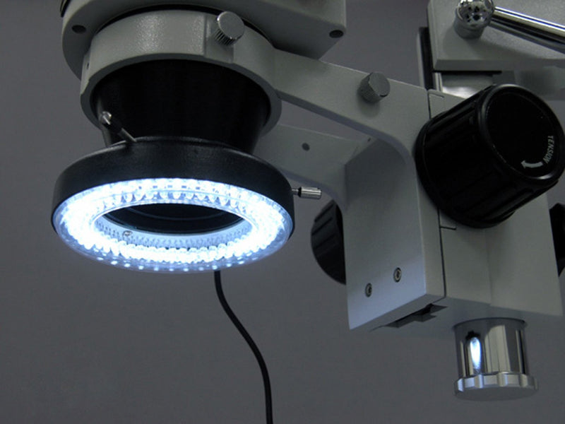 AmScope LED-60 60-LED Microscope Ring Light Illuminator with Control Box and Adapter