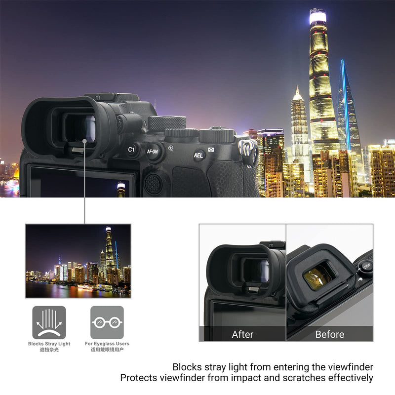 Soft Silicon Camera Viewfinder Eyecup Eye Cup Eyepiece Replacement for Sony Alpha A7 IV A7M4 A7IV Alpha 1 A1 ILCE-1 & Alpha 7S III A7SIII A7S3 ILCE-7SM3 EVF Eyeshade Protector Replaces Sony FDA-EP19 for A1 & A7S III & A7 IV
