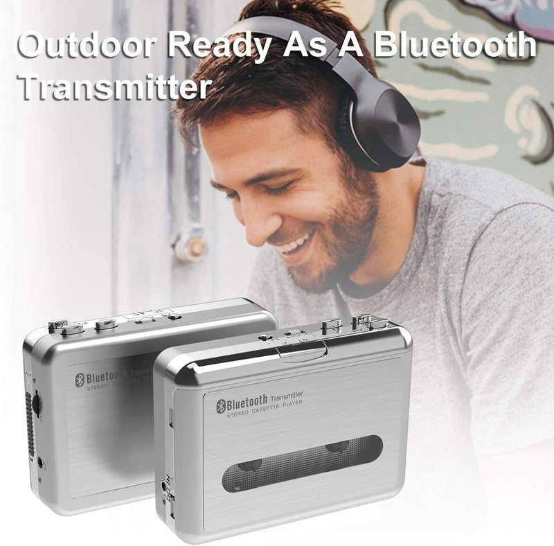 DIGITNOW! Bluetooth Walkman Cassette Player Bluetooth Transfer Personal Cassette, with 3.5mm Earphones Jack