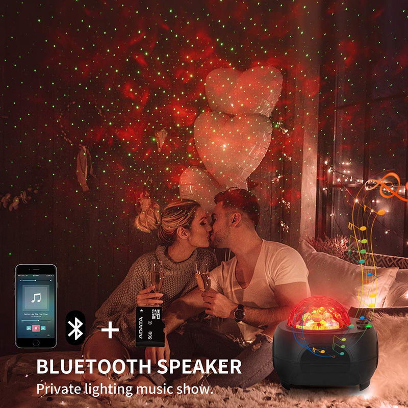 [AUSTRALIA] - Star Projector Night Light for Kids,HLLKYYLF Skylight Projector with Bluetooth Speaker, Voice Control&Remote Control,Rotating LED Ocean Wave Galaxy Projector for Bedroom Adults As Birthday Party Gifts 