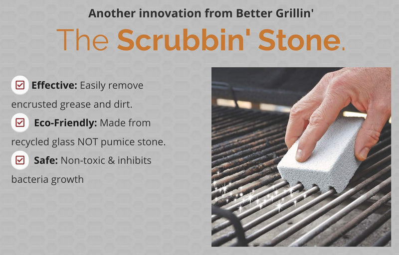 Better Grillin Scrubbin Stone Grill Cleaner-Scouring Brick/Barbecue Grill Brush/Barbecue Cleaner for BBQ, Griddle, 3pk 3 Count