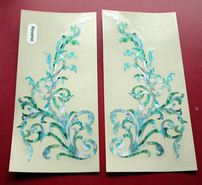 Inlaystickers Inlay Sticker for Guitars & Bass - Vintage Vines - Abalone Mix (L&R Set) B-161VVM-LR
