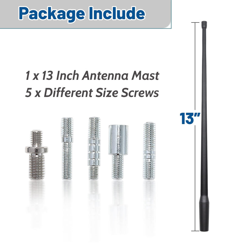 [AUSTRALIA] - Anina 13 Inch Rubber Antenna Mast for 2000-2022 Toyota Tacoma Tundra 4 Runner Highlander FJ Cruiser Radio Signal Reception Flexible Car Wash Proof 