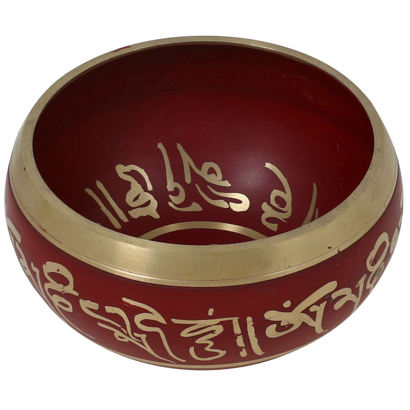 Tibetan Singing Bowl Meditation Red Art Buddhist Décor 4 Inch