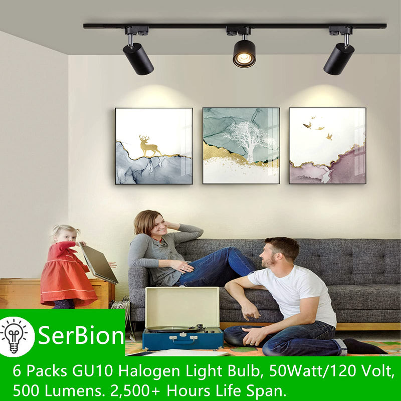 GU10 Bulb, 6 Packs GU10 Halogen Bulbs 120V 50W, MR16 gu10+c Light, Dimmable, Halogen GU10 for Track & Recessed Lighting, NP5 Replacement Bulbs 6 Pack