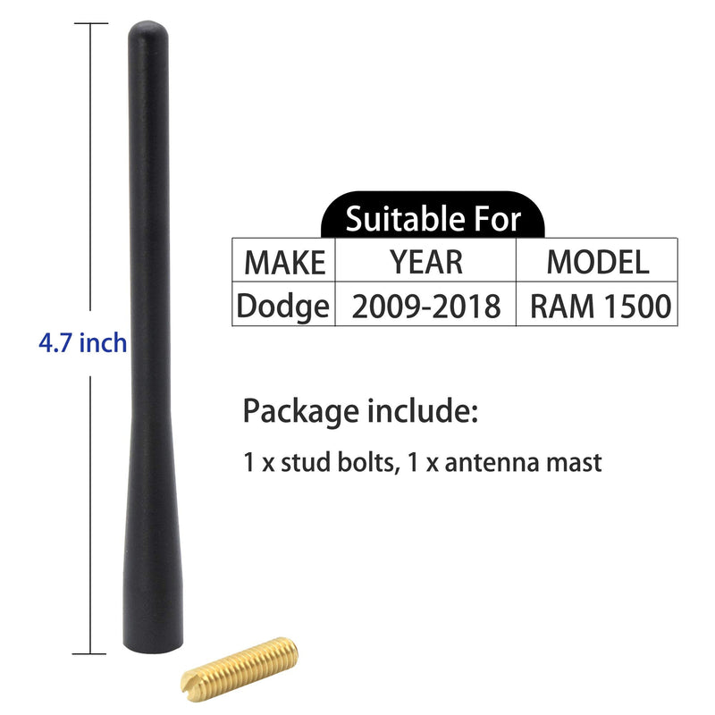 [AUSTRALIA] - Anina Car Radio Antenna Mast for 2009-2018 Dodge Ram 1500 4.7 Inches Aluminum Alloy Antenna Replacement 4.7 Inch Dodge RAM 