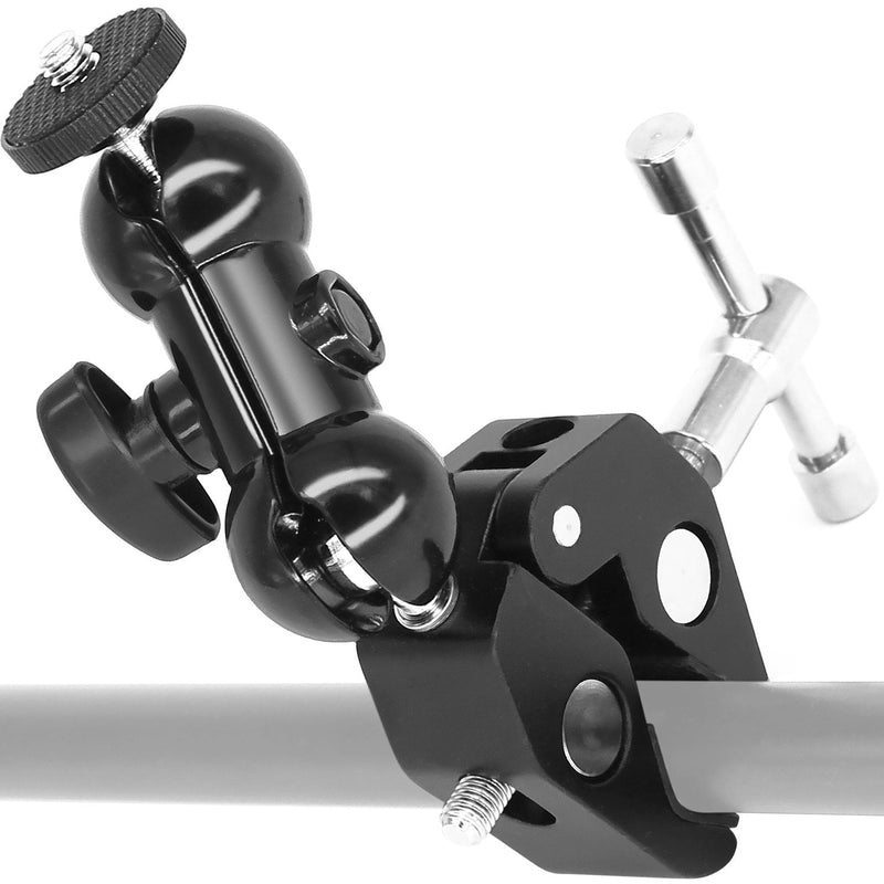 Double Ballhead Ball Arm Camera Clamp Mount Monitor Mount Bracket with Super Clamp Compatible with Ronin M Ronin MX Freefly MOVI DoubleBall+SuperClamp