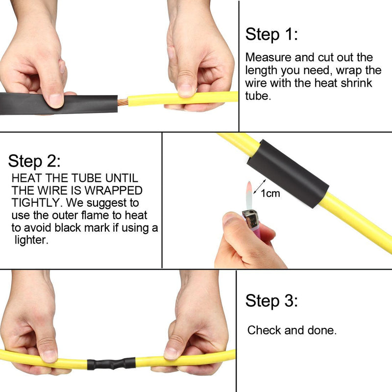 uxcell Heat Shrink Tubing 1/2"(12mm) Dia 19mm Flat Width 10m 2:1 Heat Shrink Tube Wire Wrap White