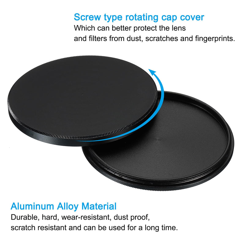 [AUSTRALIA] - PATIKIL 58mm Lens Cap, 2 Pack Camera Lens Cap Cover Universal Front Metal Lens Filter Stacks Cap Protective Case for 58mm Camera Circular Polarizing Fader ND Filter, Black 