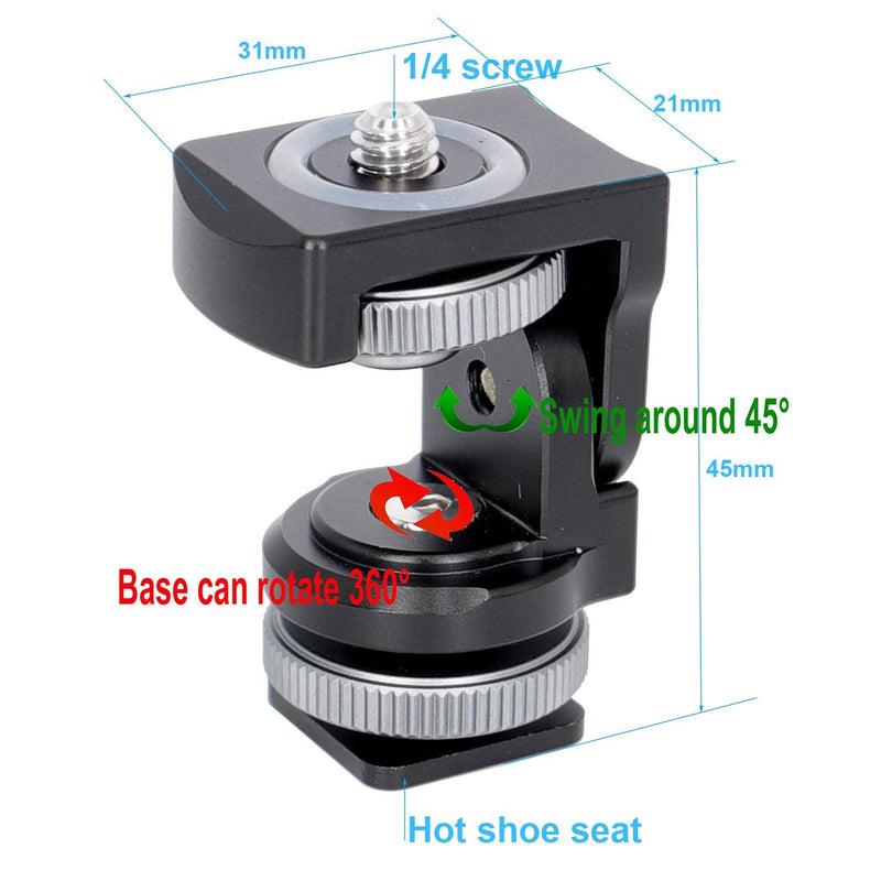koolehaoda Multi-Function Monitor Hot Shoe Stand Adjustable Damping Head Mount with a Base for DSLR Camera Video Monitor Flash, LED Lights (Hot Shoe Stand)