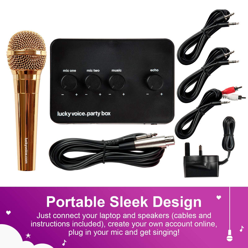 Lucky Voice Karaoke Machine - Home Singing Machine with Microphone that’s Perfect Fun for Adults, Kids and Families - Compatible with Mac, PC, iOS and Android Devices With Access to Over 9,000 Songs Pink Mic
