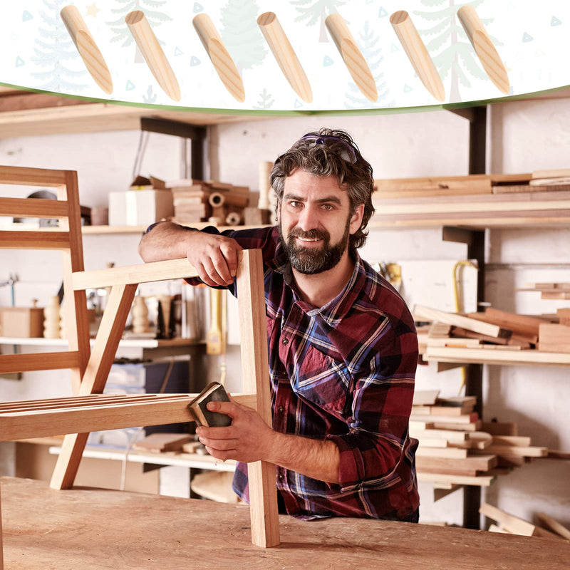 200 Packs Pocket Hole Plugs Solid Wood Dowels Pocket Hole Jig Paint Grade Wood Plugs Hardware Plugs with a Storage Box Wooden Hole Filler for Screw Holes