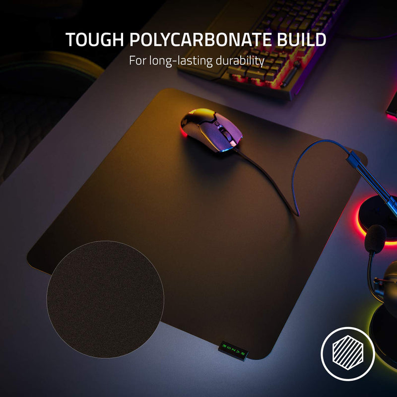 Razer Sphex V3 Hard Gaming Mouse Mat: Ultra-Thin Form Factor - Tough Polycarbonate Build - Adhesive Base - Small