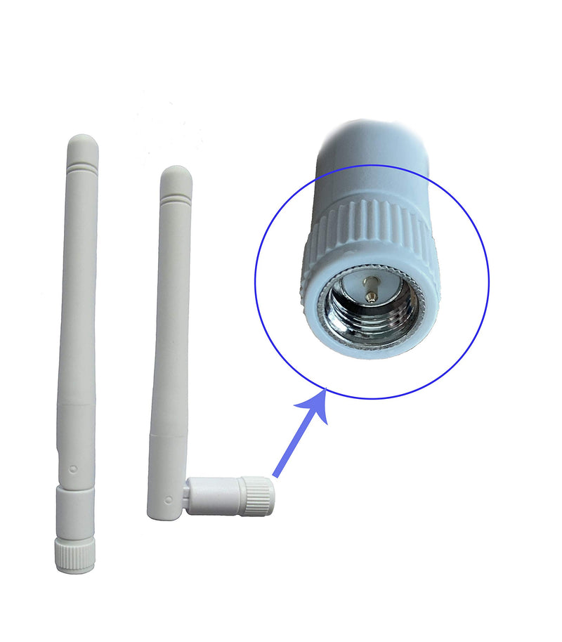bestkong 2 Pcs 2.4GHz 3dBi Omni WiFi SMA Male Antenna White Color for Wireless Router 11cm