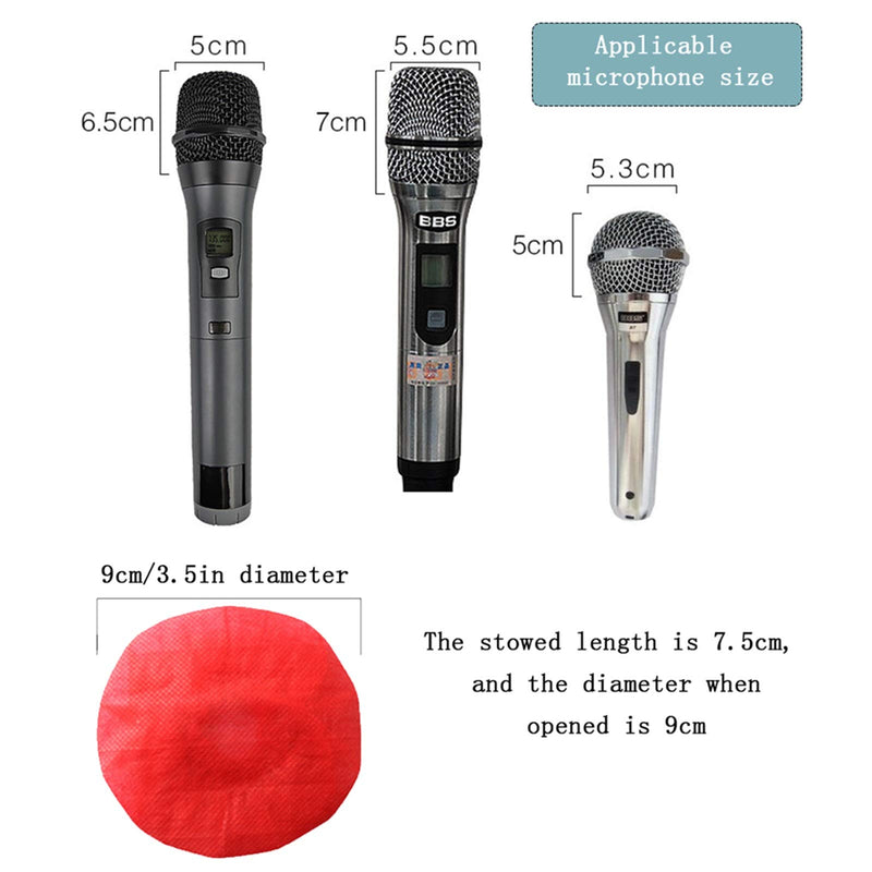 Disposable Microphone Cover, Mic Covers, Non-Woven Microphone Windscreen Protective Cover for Recording News Interview KTV Karaoke(40pc) RED+YELLOW