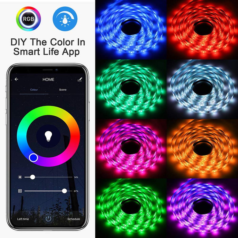 [AUSTRALIA] - LED Strip Lights, Wireless Smart Phone Controlled RGB LED Light Color Changing Waterproof Light Strip LED Lights,Working with Android and iOS System,Alexa, Google Assistant,IFTTT (RGB, 16.4FT) Rgb (Red, Green, Blue) 