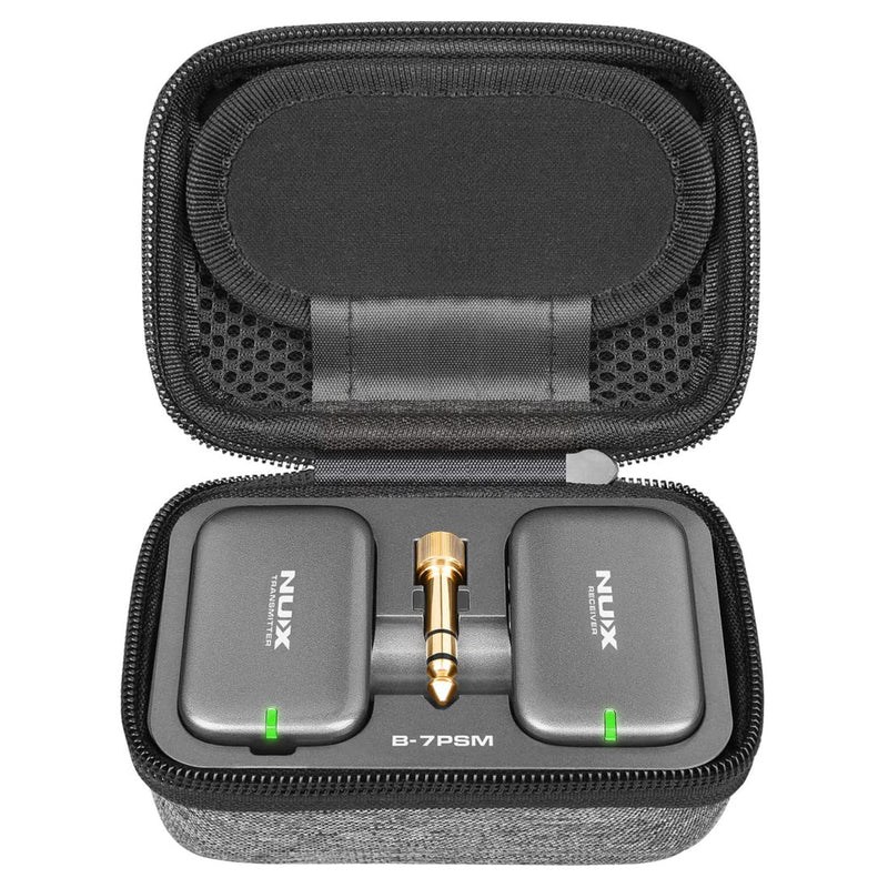 NUX B-7PSM 5.8 GHz Wireless in-Ear Monitoring System, Charging Case Included, Stereo Audio transmitting, Designed for Live Shows and Band Rehearsals