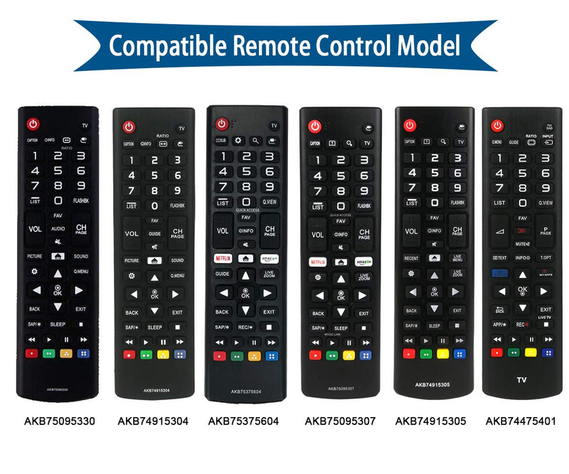 AZMKIMI AKB75375604 Universal Remote Control Replacement for LG Smart TV AKB75375604 AKB75095307 AKB75095330 AKB74915305 AKB74915304 AKB74475401 with Netflix 3D