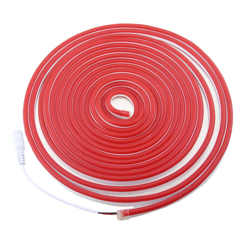 [AUSTRALIA] - Rextin 16.4ft Dimmable White led Light Strip Flexible Silicone LED Neon Rope Lights DC12V IP67 for DIY Indoor & Outdoor Sign Letters Kichen Clubs Shopping malls Holiday Event (Red) Red 