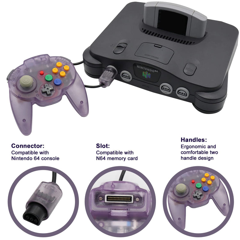 [AUSTRALIA] - Intec Gaming Warrior 64 Wired Controller for Original Nintendo 64 N64 Console (Purple) Purple 