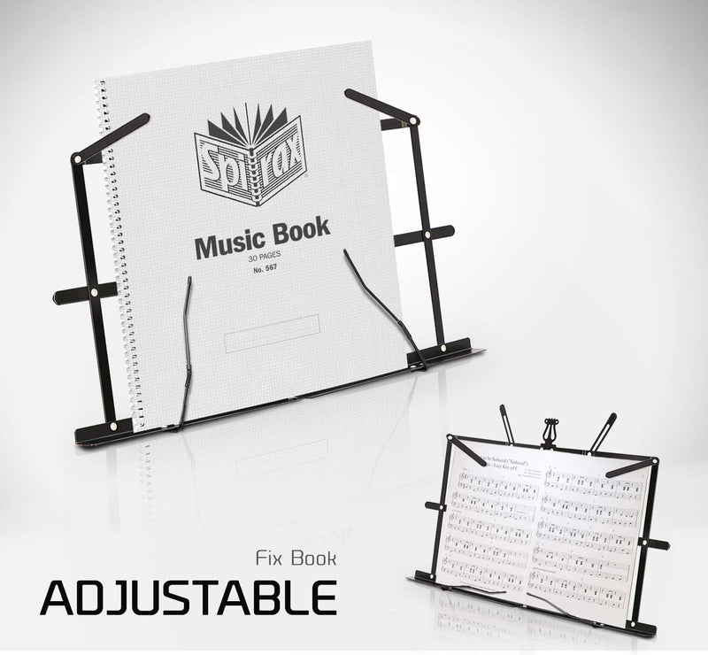 Souidmy Tabletop Music Stand, Adjustable Thick Metal Sheet Music Stand, Table Music Stand Desktop Book Tablet Stand, Folding Portable Travel Music Holder Table Sheet Music Stand